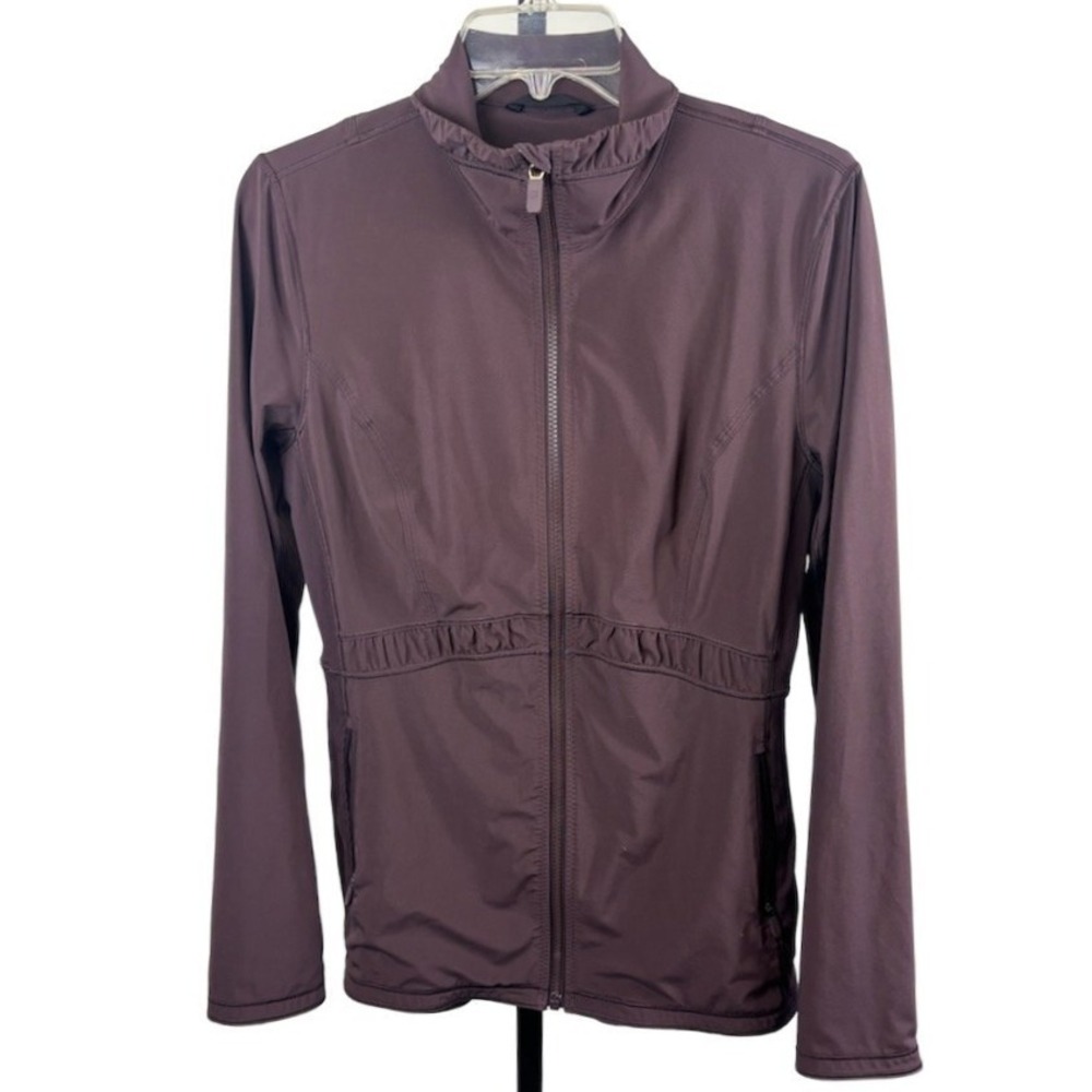 Lululemon Plum Ruched Back Full Zip Athleisure Jacket Top Women's Size 10